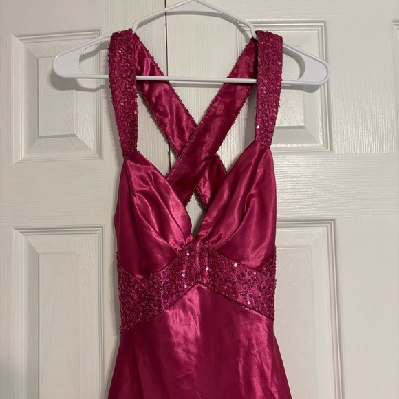 Vintage Y2K Gunne Sax Pink Maxi Sparkly Dress - Picture 7 of 7